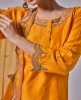 Cotton Silk Yellow Embroidered Sharara Suit